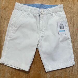 Nautica Boys White Flat Front Cotton Shorts
